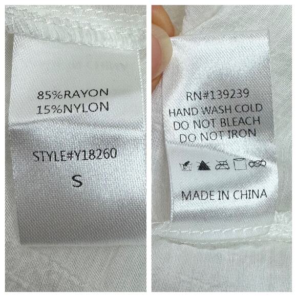 Do+Be Off Shoulder One Sleeve Ruffle Top Blouse Tiered Cropped White Size Small - Picture 5 of 5